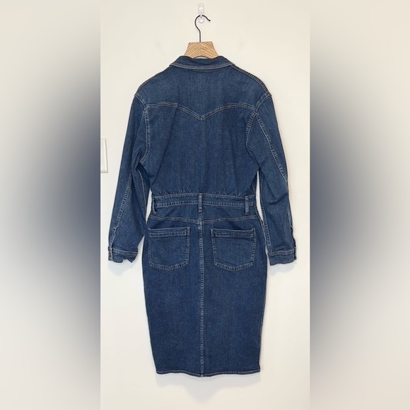 Madewell Denim Western Midi Shirtdress in Laselle Wash , sz 12 - Picture 6 of 11